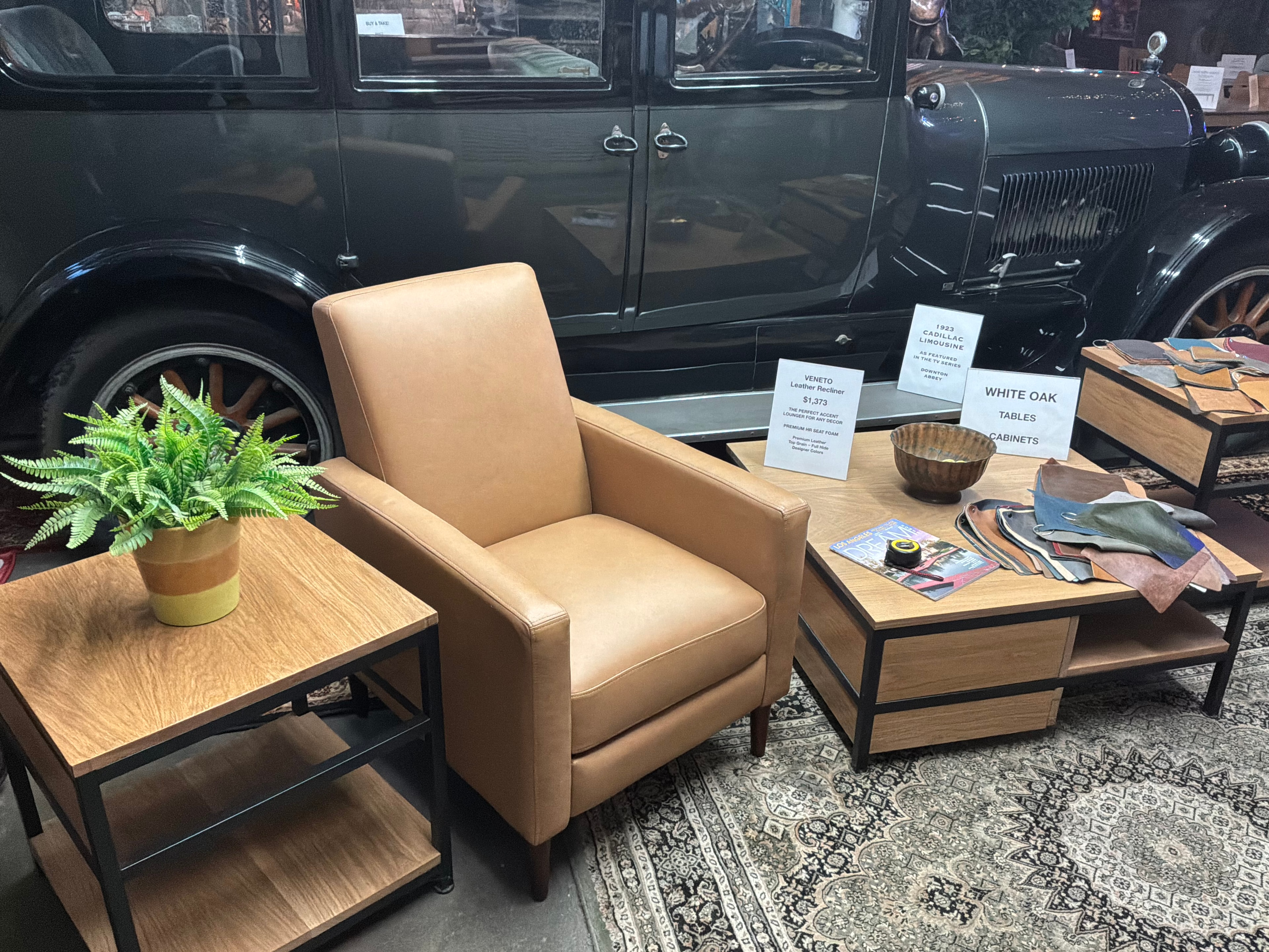 Veneto Leather Recliner — open
